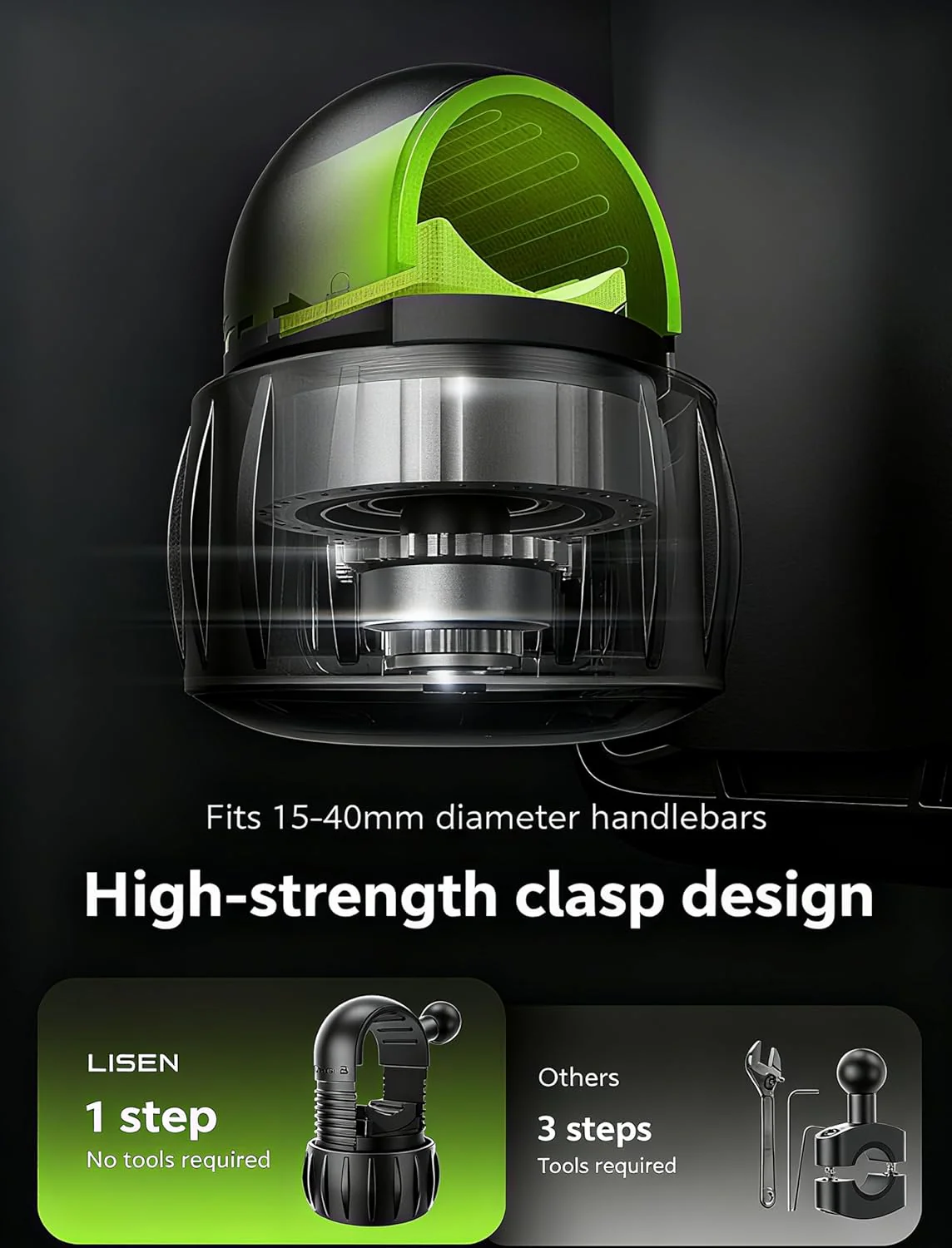 LISEN Bike Phone Holder Mount,[Super Easy Install] - Image 8