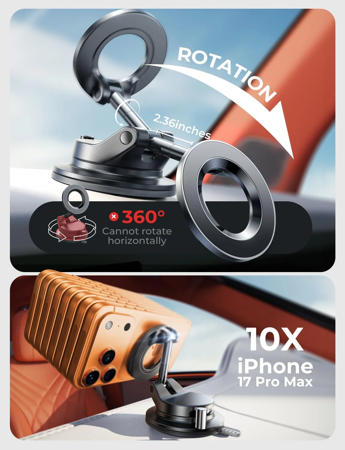 LISEN for Magsafe Car Mount, Magnetic Phone Holders for Your Car - Image 5