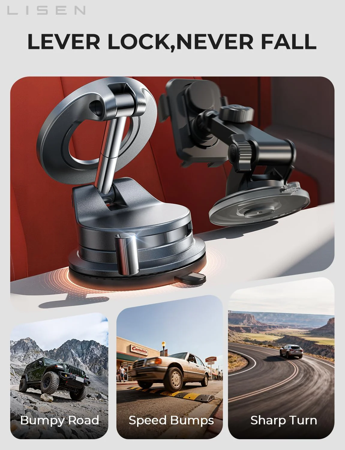 LISEN for Magsafe Car Mount, Magnetic Phone Holders for Your Car - Image 7