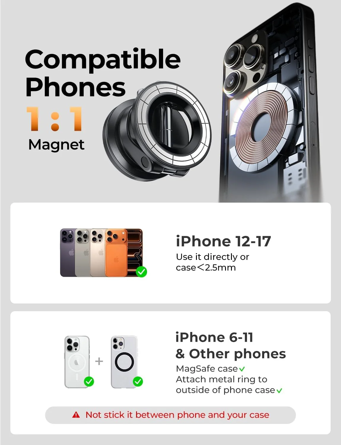 LISEN for Magsafe Car Mount, Magnetic Phone Holders for Your Car - Image 8