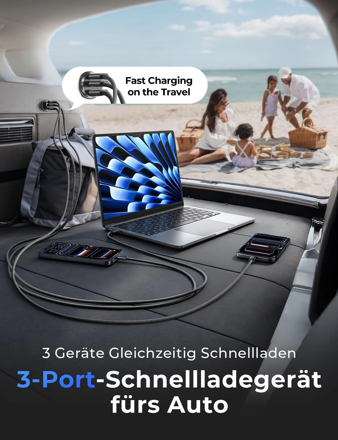 LISEN Mini USB C Car Charger Socket 12V Fast Charge Cigarette Lighter - Image 3