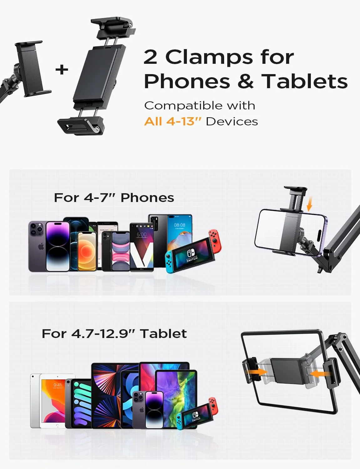 LISEN Tablet Stand iPad Stand for Desk & Bed - Image 8